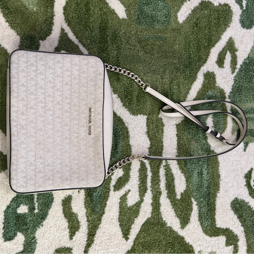 Michael Kors White Quilted Crossbody Bag